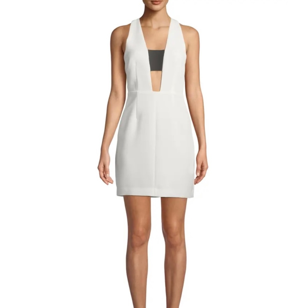 Rag & Bone Izzy Sleeveless Cutout Mini Dress White with Black Contrast Size 10